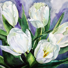 Схема вышивки «Белые тюльпаны»