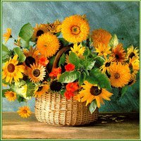 Схема вышивки «букет в корзине»