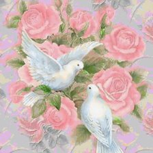 Схема вышивки «голуби»