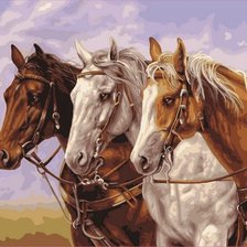 Схема вышивки «Лошади»