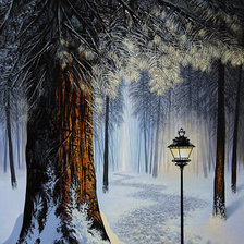 Схема вышивки «Зимний парк.»