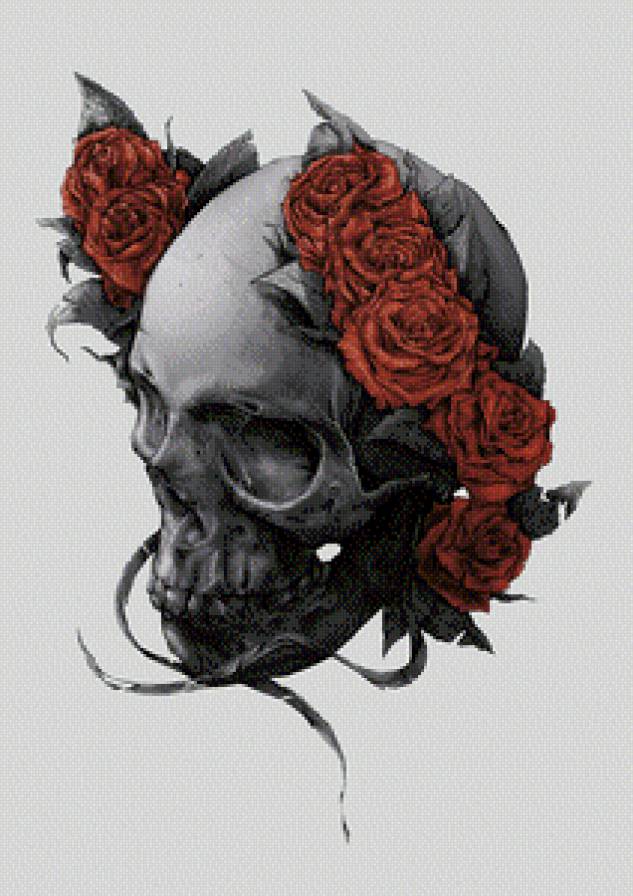 Череп - готика, череп - предпросмотр