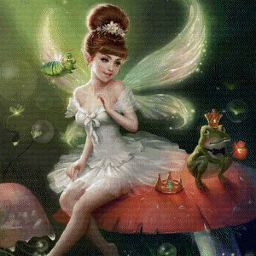 Фея с лягушкой - фея, девочка - предпросмотр