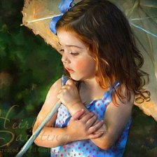 Схема вышивки «Девочка с зонтиком»