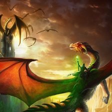 Схема вышивки «Дракон и наездник»