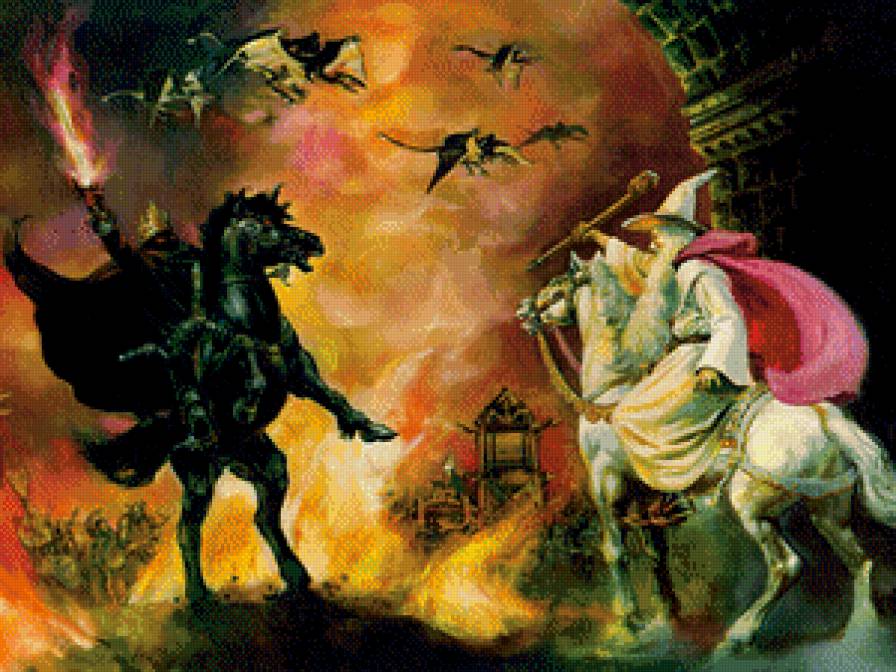 Битва добра и зла - тьма, сват, двое, сумрак, зло, добро, битва, фэнтази - предпросмотр