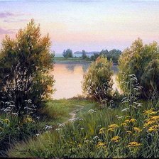 Схема вышивки «вечер на реке»