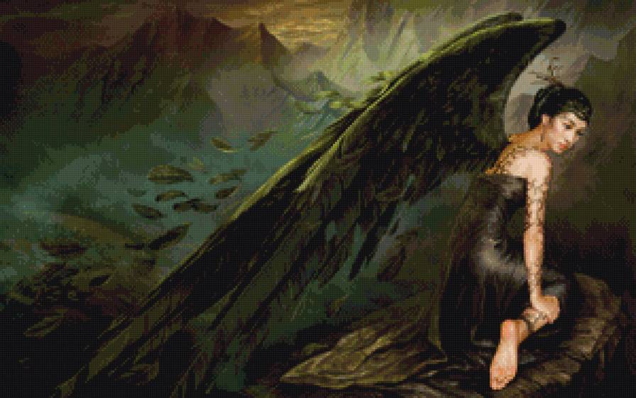 падший ангел - девушка, ангел - предпросмотр