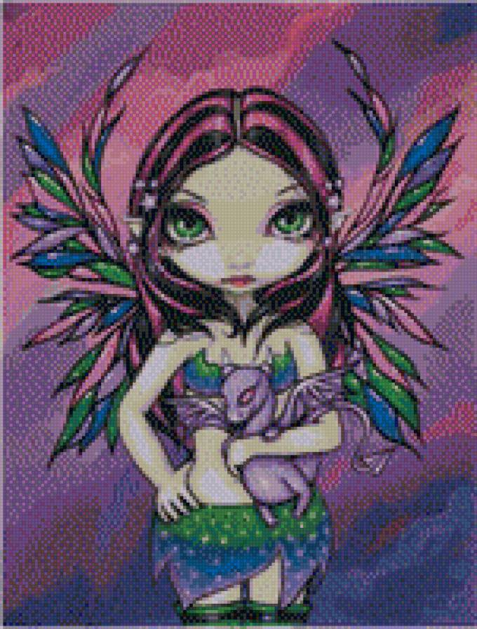 феечка - эмо, фентези, фея, девушка, дракон, сказка - предпросмотр