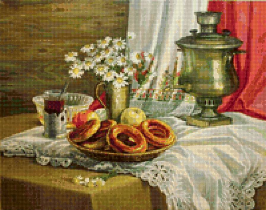 Самовар - чаепитие, еда, стол - предпросмотр