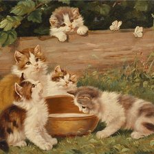 Схема вышивки «Кошачье семейство»