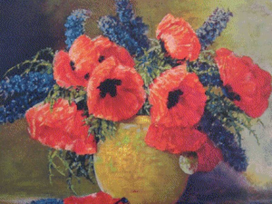 MAX THEODORE STRECKENBACH букет - цветы, букет, картины, маки - предпросмотр