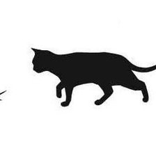 Схема вышивки «Силуэт кошки и птички»