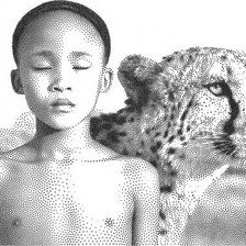 Схема вышивки «Мальчик и лео»