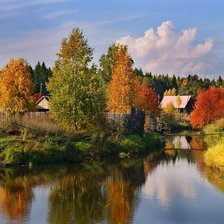 Схема вышивки «осень в отражении»