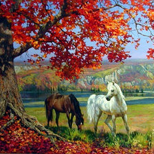 Схема вышивки «Лошади»