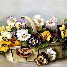 Схема вышивки «фиалки»