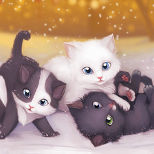 Схема вышивки «Три котенка»