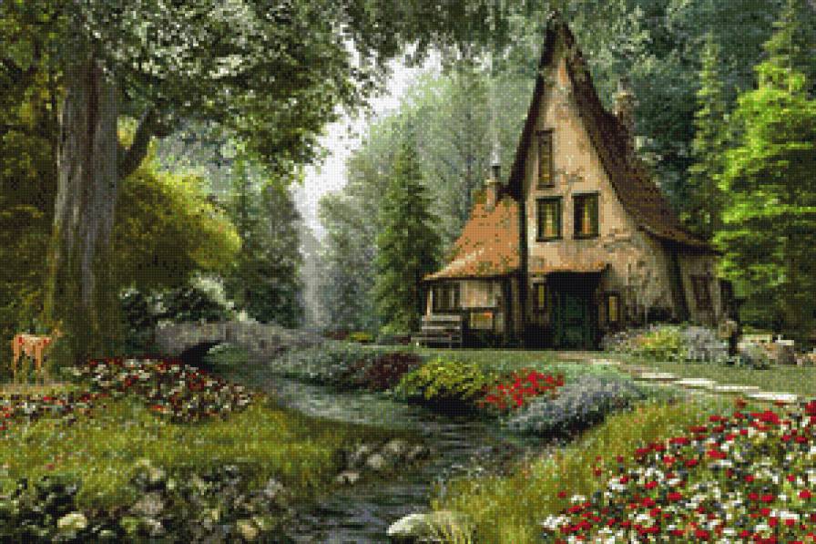 Домик - пейзаж, дом, природа - предпросмотр