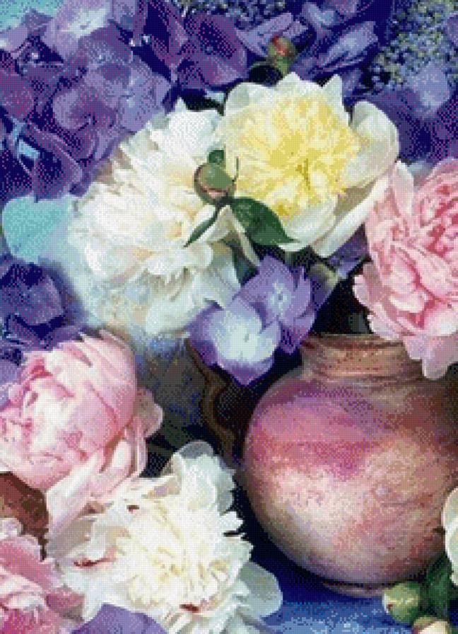 №723016 - пионы, букет, цветы - предпросмотр