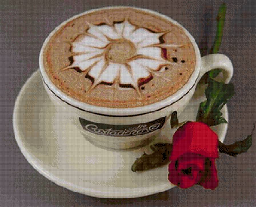 капучино - кофе, роза - предпросмотр