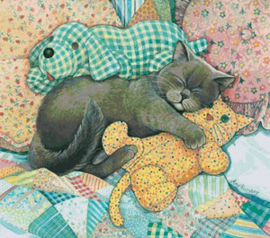 сон котейки - котики, кот, коты, спящий - предпросмотр