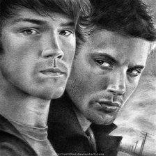 Схема вышивки «Сэм и Дин»