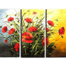 Схема вышивки «триптих маки»