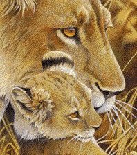 Схема вышивки «львица»