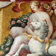 Схема вышивки «Единорог и дама»