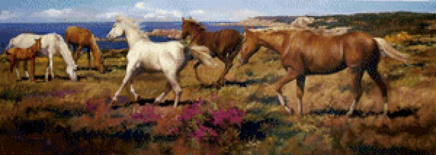 ЛОМБАРДО СПАРТАКО Лошади 6 - лошади, животные, картины, табун - предпросмотр