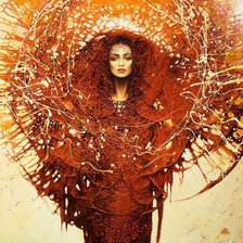 Схема вышивки «Абстрактное красное»