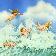 Схема вышивки «Ангелочки купаются»