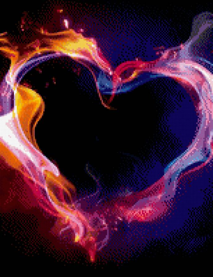 сердце - сердце, огонь, пламя - предпросмотр