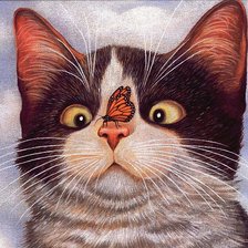 Схема вышивки «забавный котик»