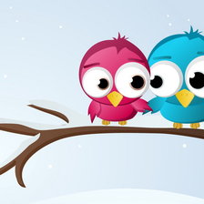 Схема вышивки «птички на ветке»