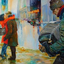 Схема вышивки «поцелуй под дождём»