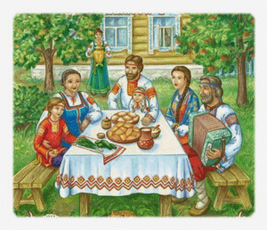 Сад - праздник, деревня, люди - предпросмотр