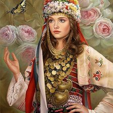 Схема вышивки «портрет в народном наряде»