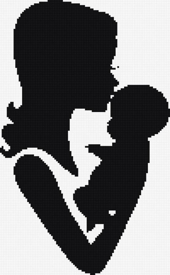 №725380 - мама, поцелуй, монохром, малыш, ребенок - предпросмотр