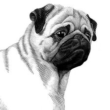 Схема вышивки «Мопс»