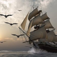 Схема вышивки «парусник»