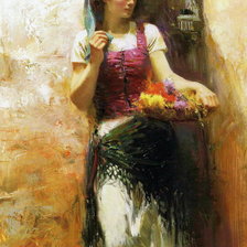 Схема вышивки «Цветочница 3»