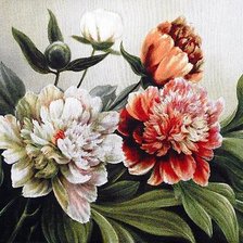 Схема вышивки «пионы»