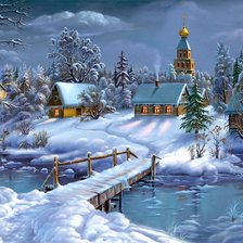 Схема вышивки «Зимний пейзаж»