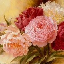 Схема вышивки «Пионы»