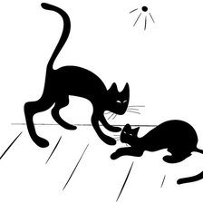 Схема вышивки «Монохром .Забавные котята 14»