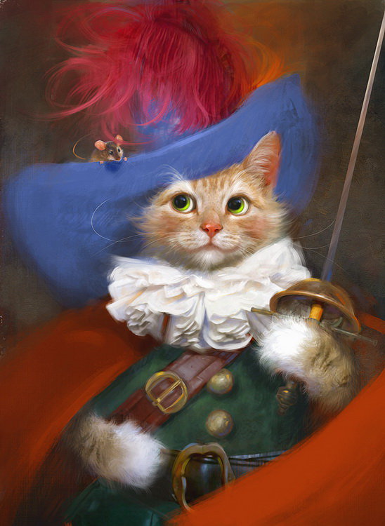 незванный гость - коты, котики, портрет - оригинал