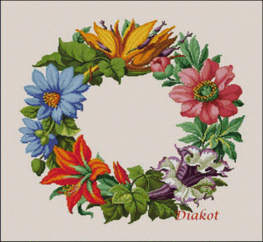 серия "подушки" - подушка.венок - предпросмотр