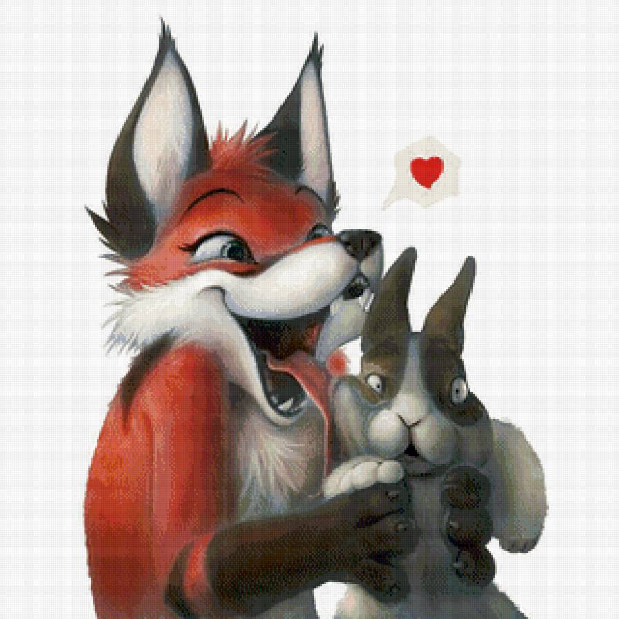 Братец кролик - лиса, кролик, животные, любовь - предпросмотр